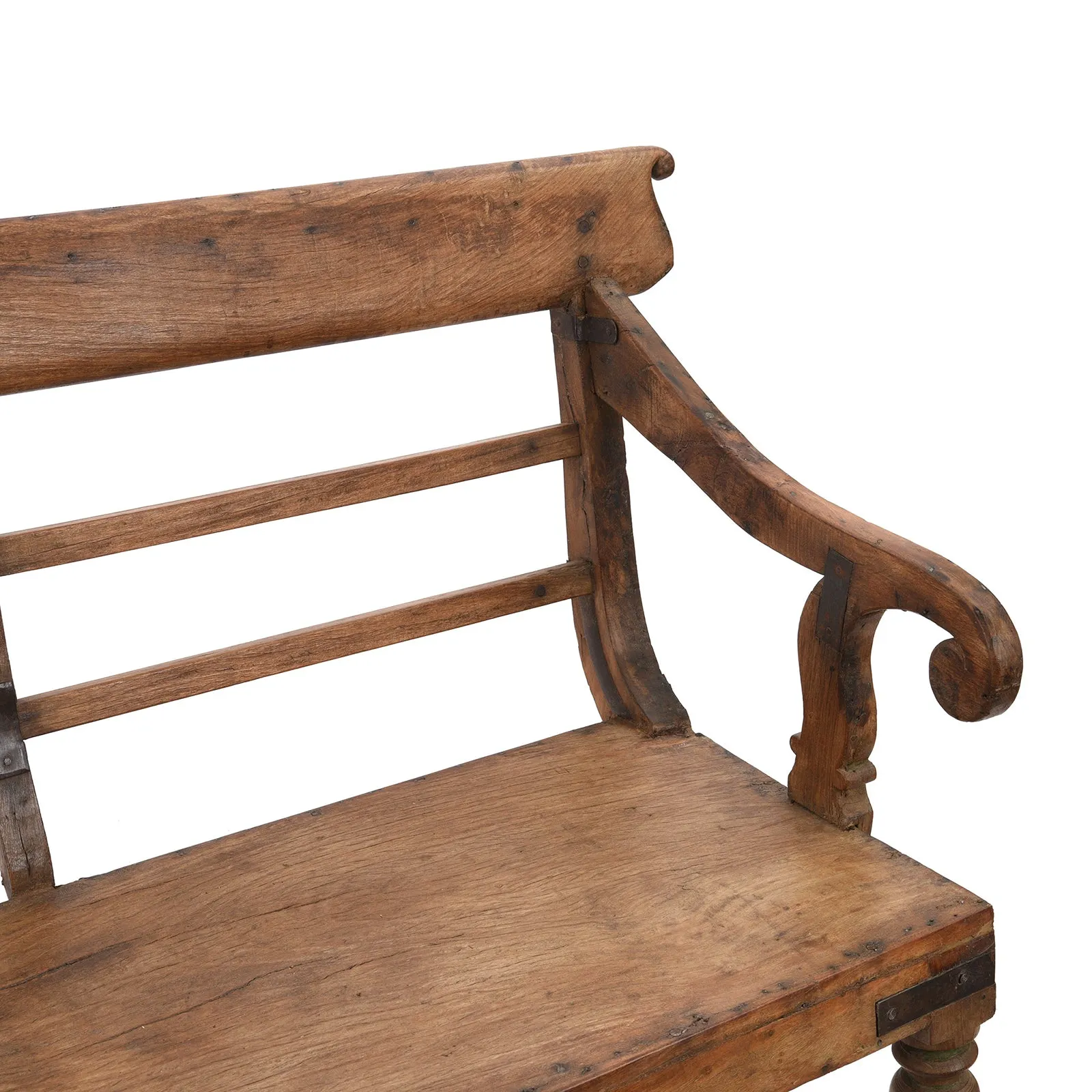 Regency Style Indian Teak Bench - 19th Century