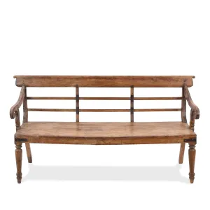 Regency Style Indian Teak Bench - 19th Century