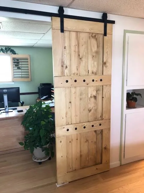 Rustic Interior Barn Sliding Door with Barn Hardware - 84x36 Paneled Style Barn Door