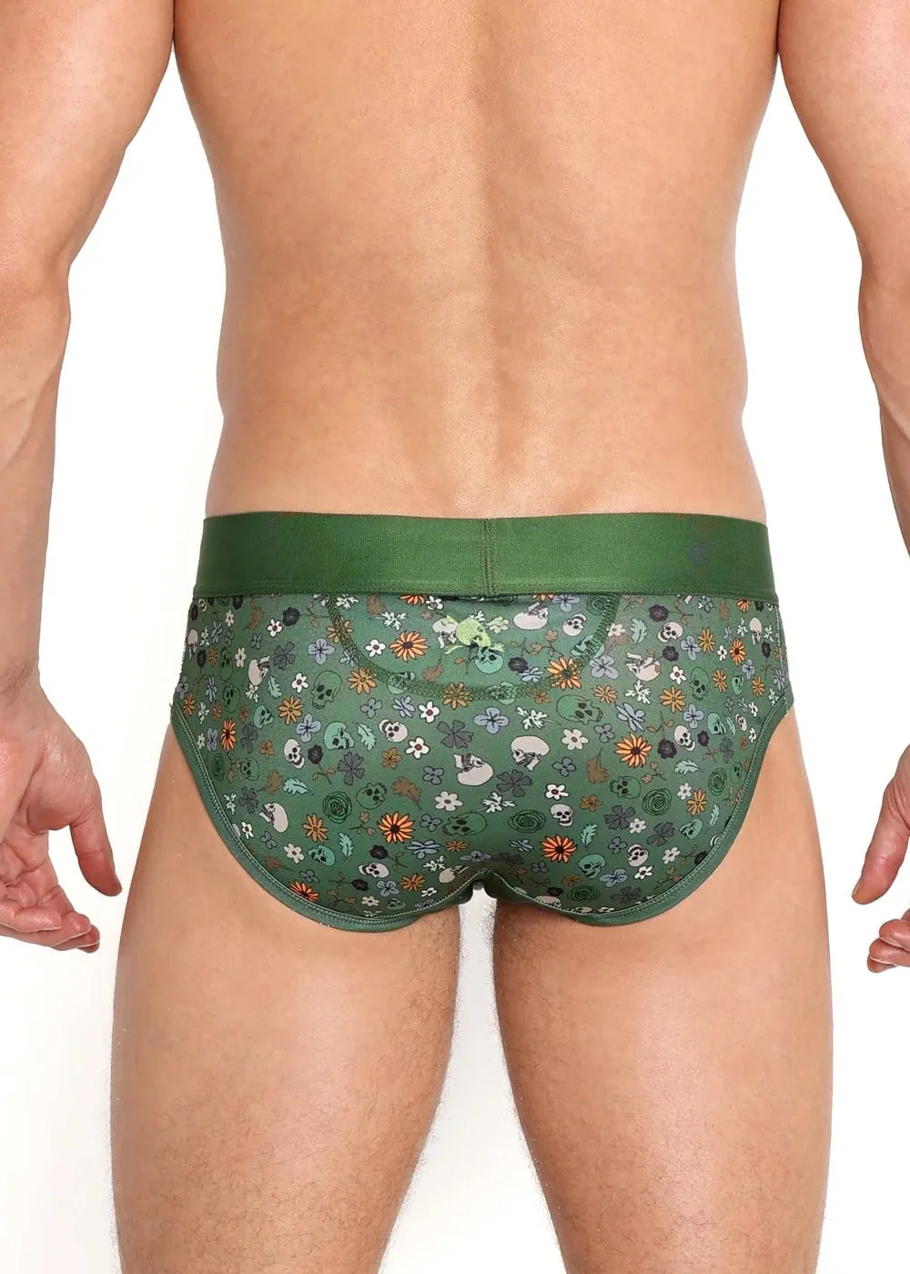 SKULL AND BONES VINTAGE DUTCH FLORAL GREEN BRIEF