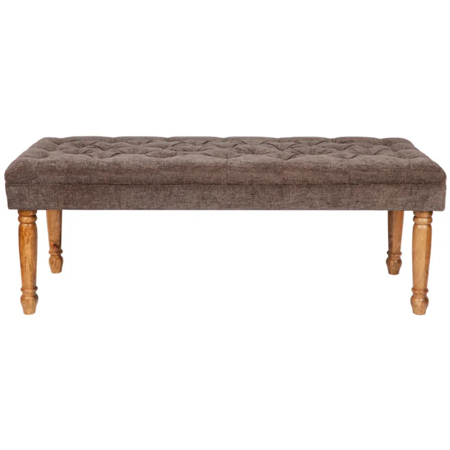 Stanley Grey Entryway Upholstered Cushioned Bench Seat - 125 Cm