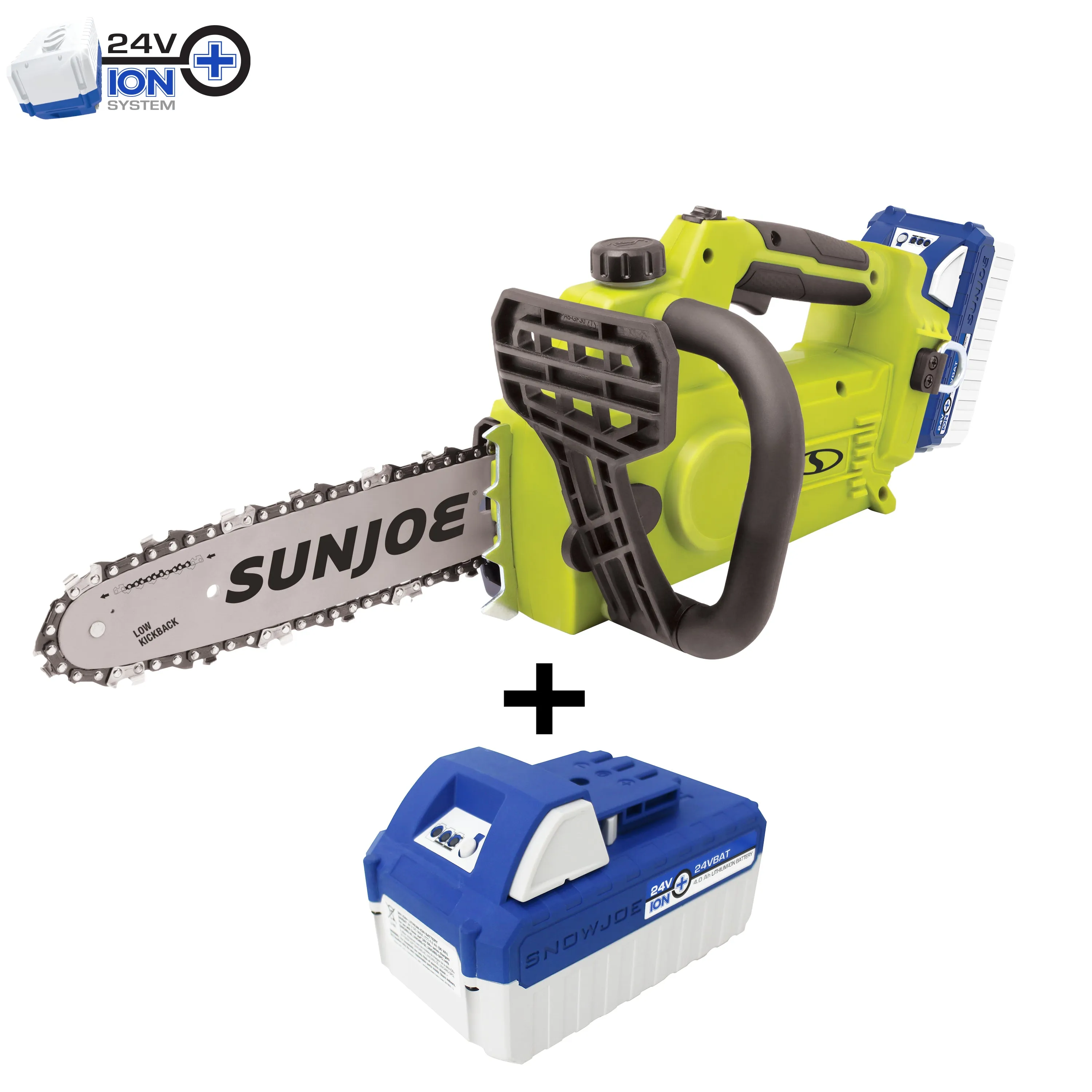 Sun Joe 24V-10CS 24-Volt* IONMAX Cordless Chain Saw Kit | 10-inch | W/ 4.0-Ah Battery   Charger