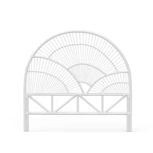 White Sunrise Rattan Headboard - Handcrafted, Elegant Design