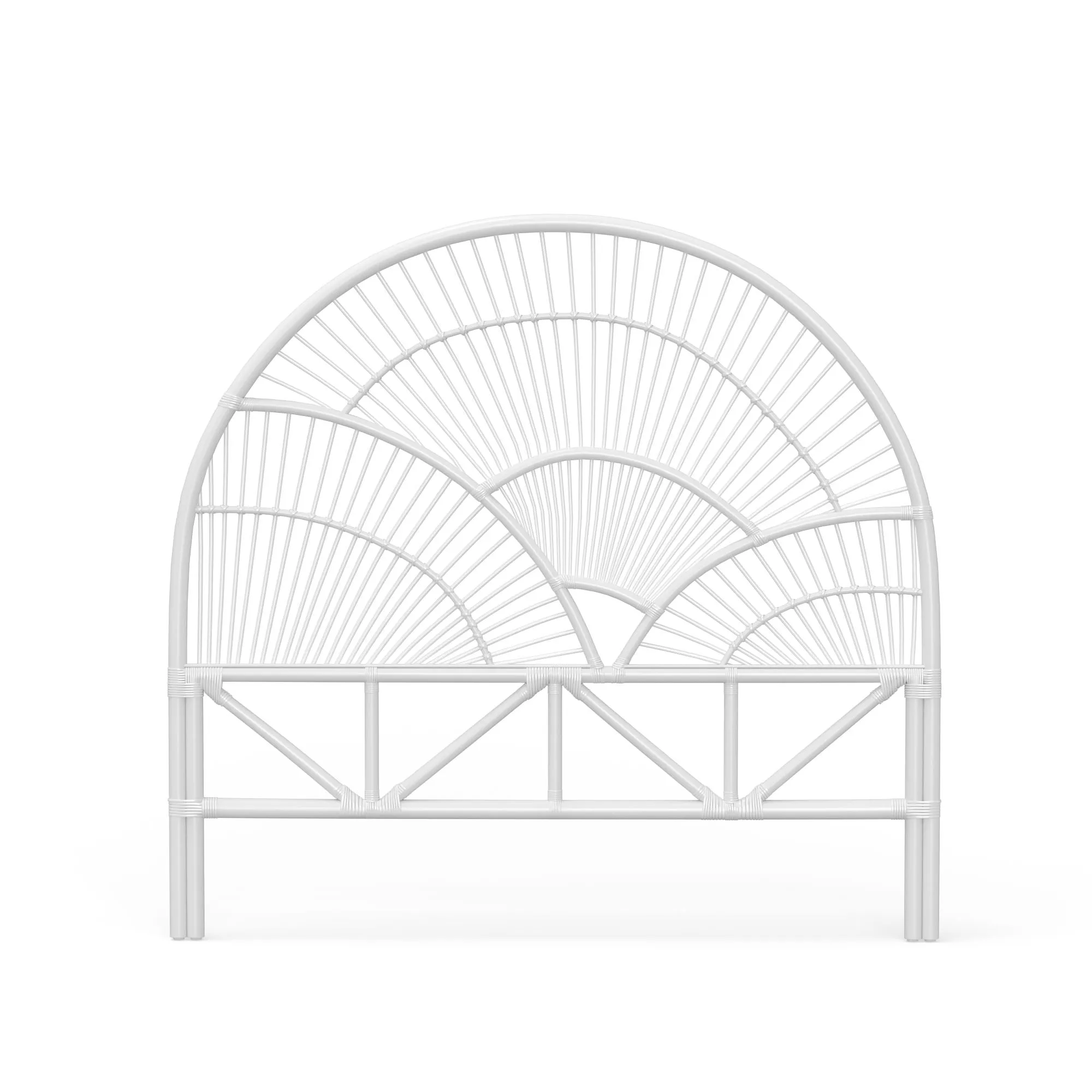 White Sunrise Rattan Headboard - Handcrafted, Elegant Design