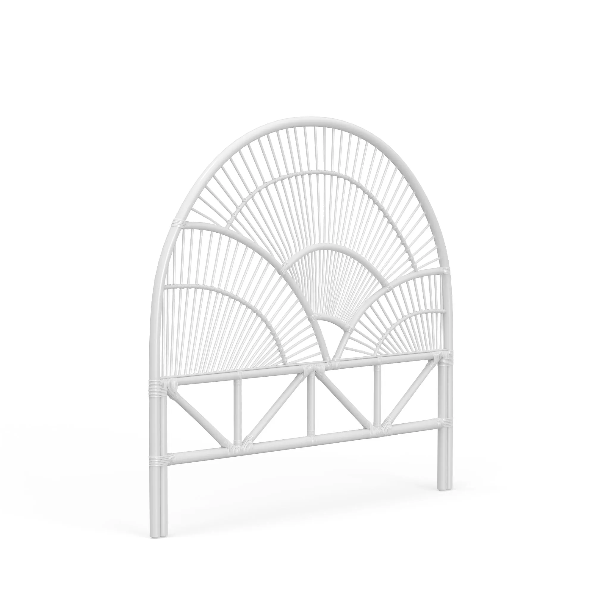 White Sunrise Rattan Headboard - Handcrafted, Elegant Design