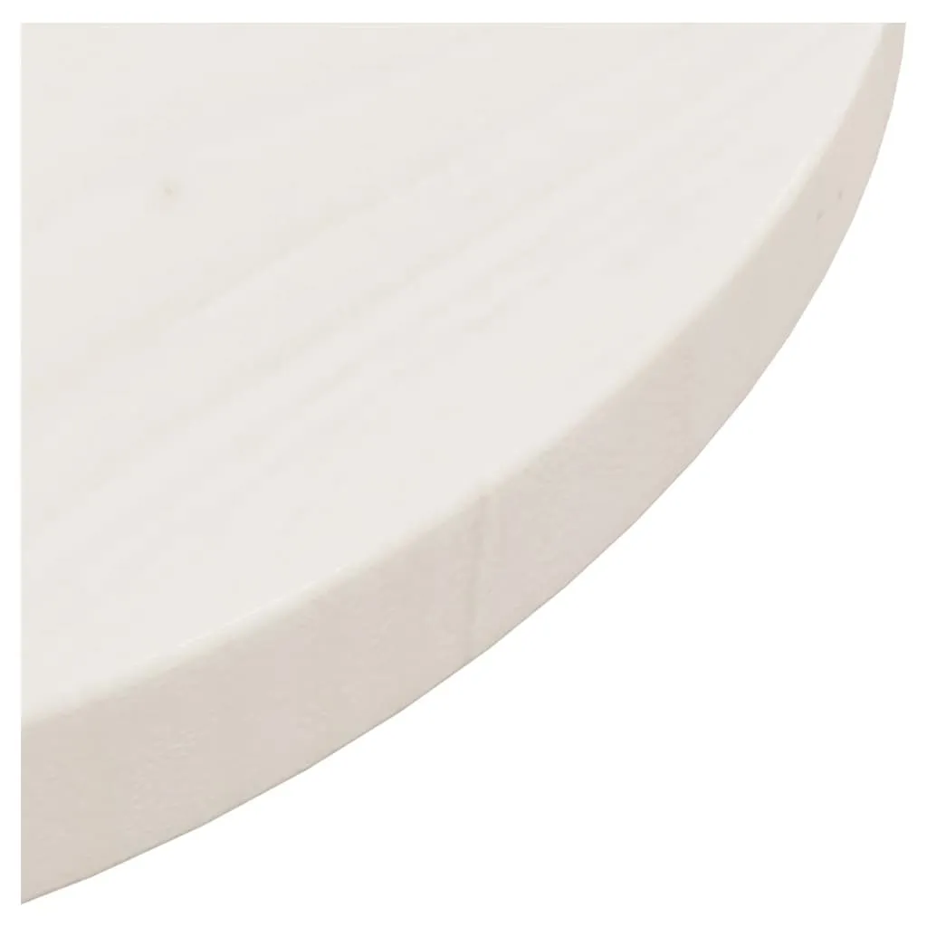 Table Top White Ø40x2.5 cm Solid Wood Pine