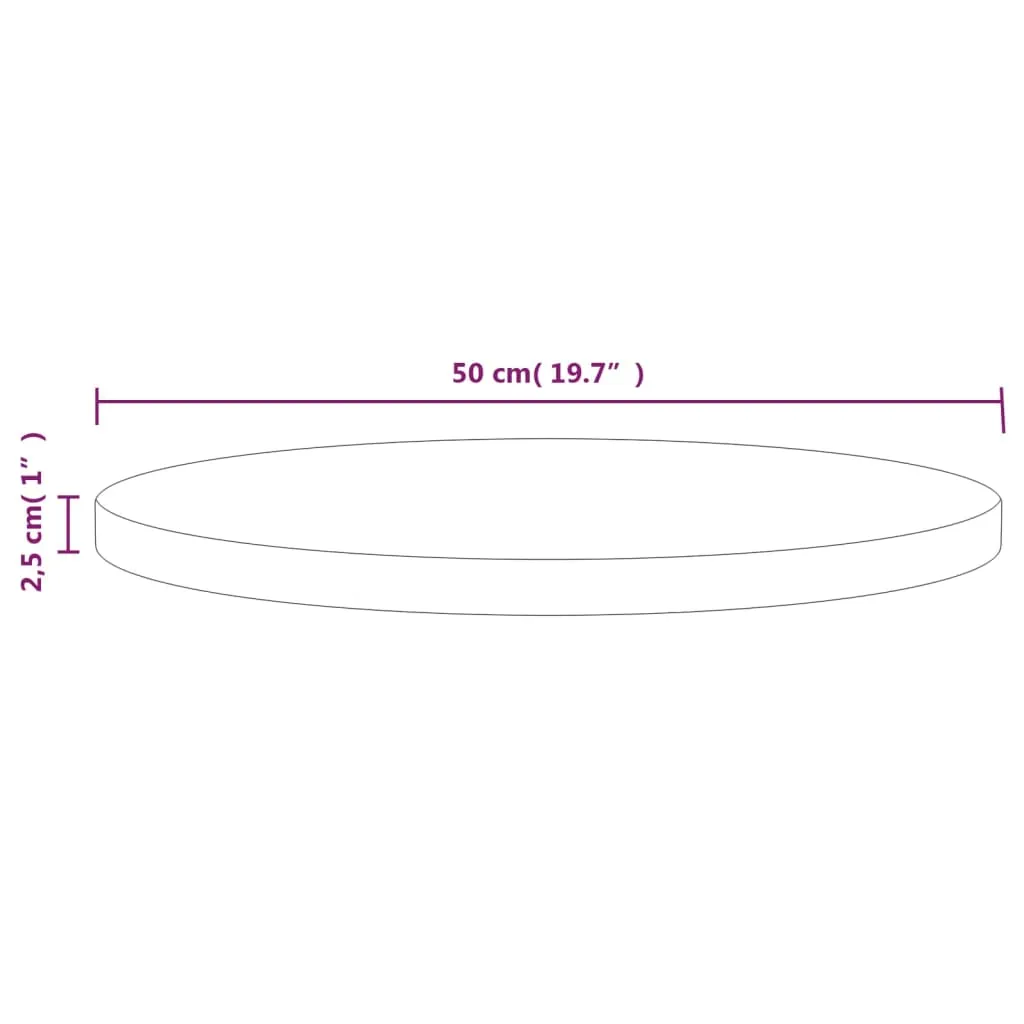 Table Top White Ø50x2.5 cm Solid Wood Pine