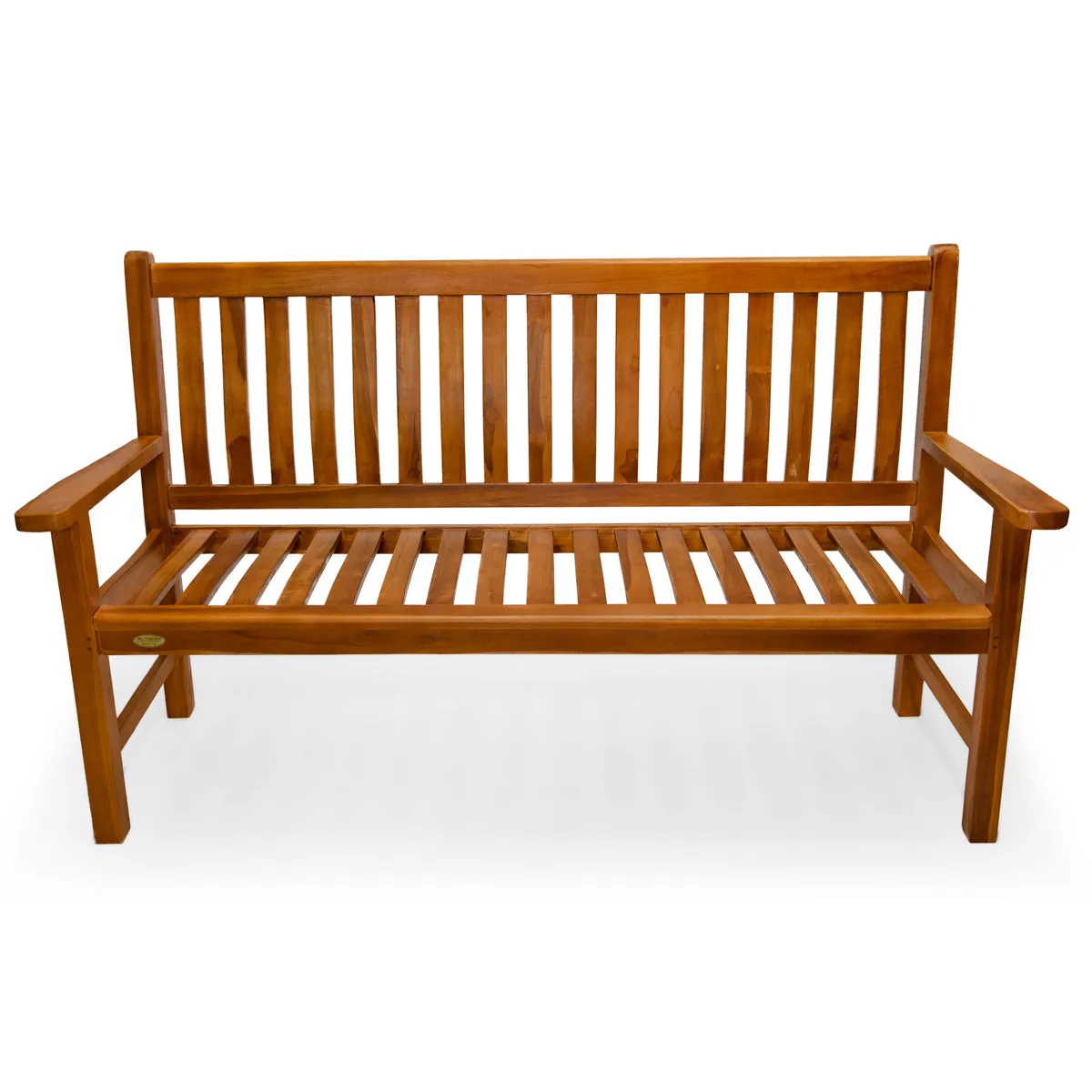 Teak Wave Bench - 64'W' & Seats 3 - Indonesian Teak With a Java Finish.