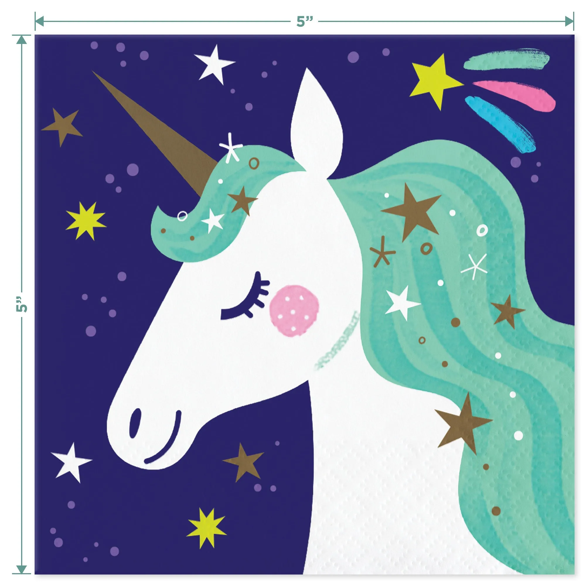 Unicorn Party Supplies -Unicorn Purple Paper Plates, Napkins, and Forks (Serves 16)