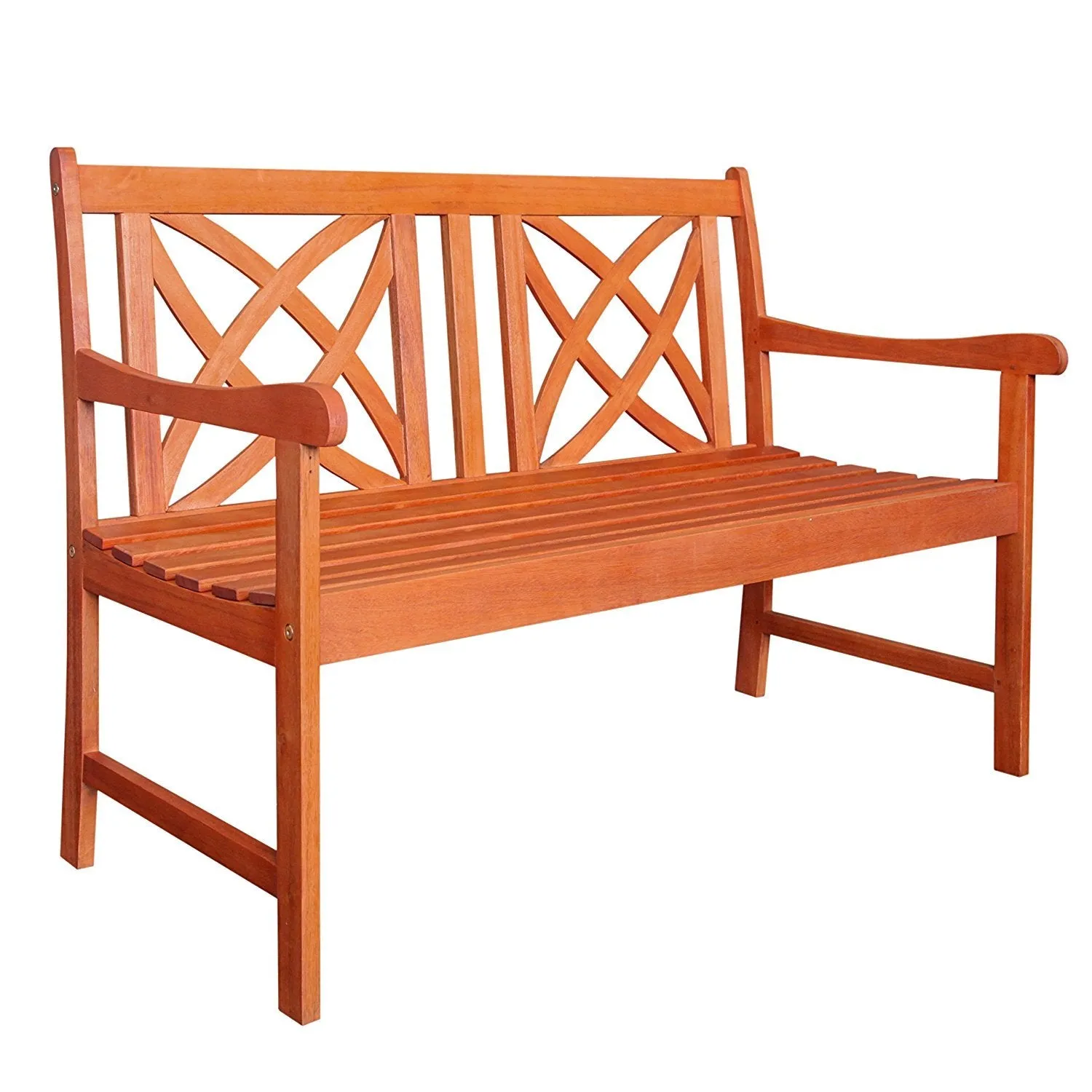 Vifah V1493 Outdoor Wood Garden Bench, 4-Feet