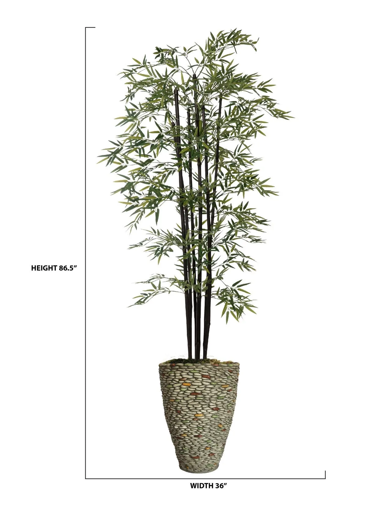 Vintage Home Artificial Faux 72" Tall Bamboo Tree With Eco Planter