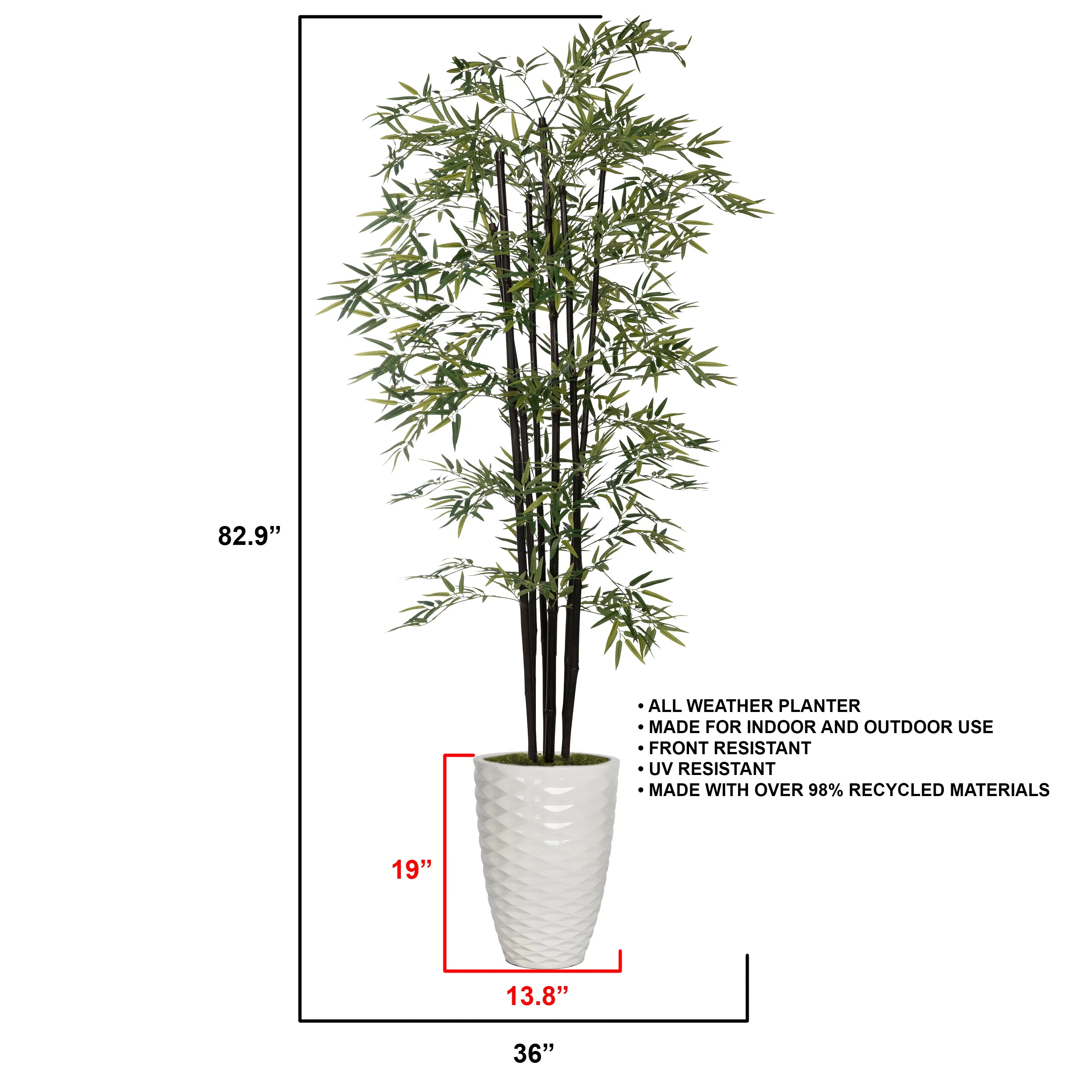 Vintage Home Artificial Faux 72" Tall Bamboo Tree With Eco Planter