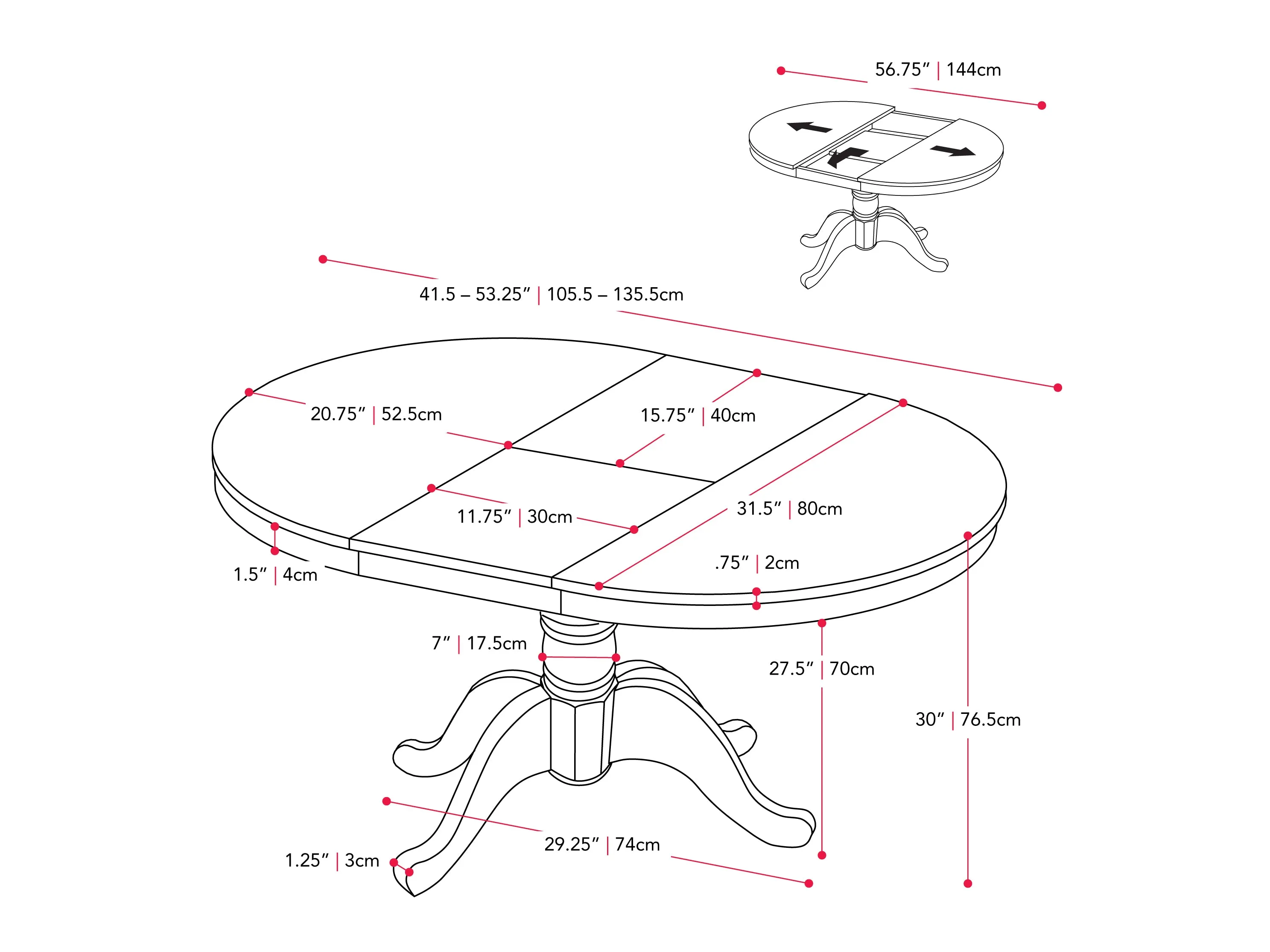 White Extendable Oval Dining Table