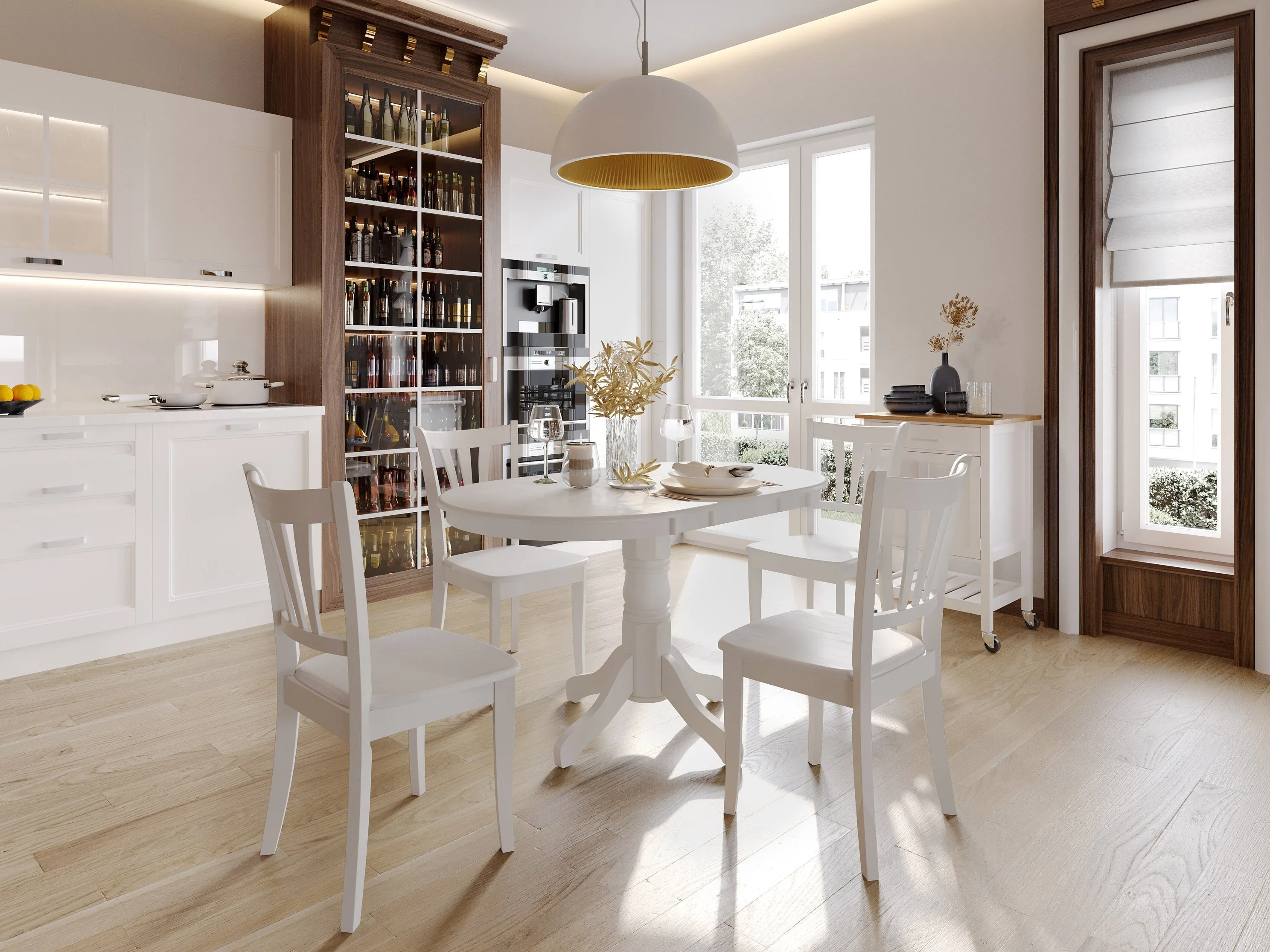 White Extendable Oval Dining Table