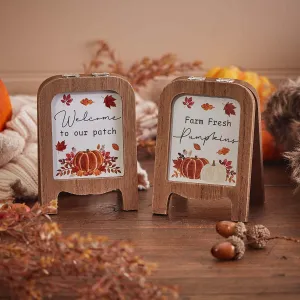 Wooden Autumnal Mini Sandwich Boards